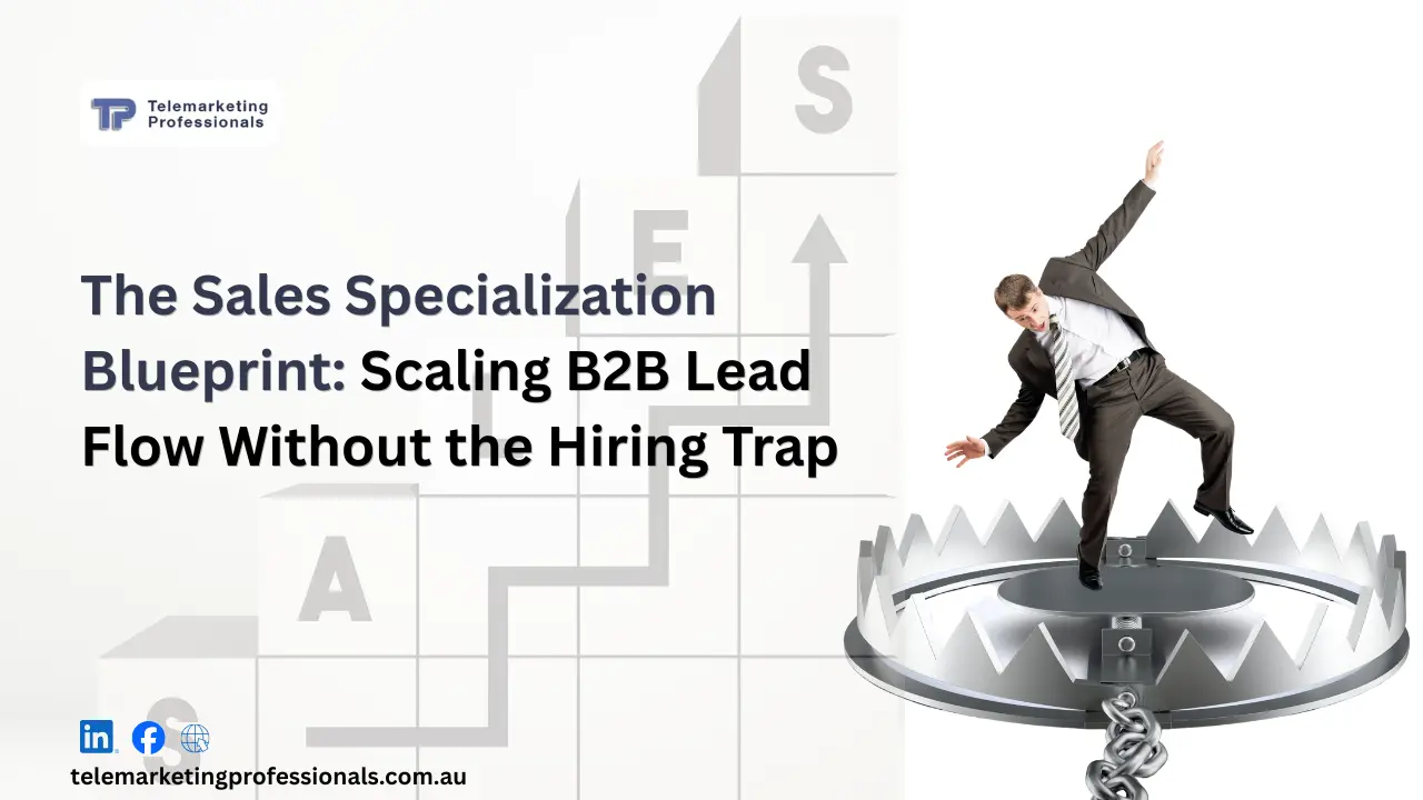 The Sales Specialization Blueprint showing how to scale B2B leads without hiring more salespeople.