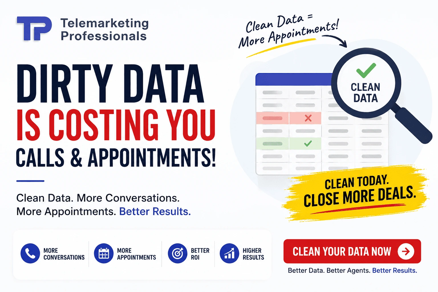 Pros and Cons of data cleansing in lead generation and appointment setting